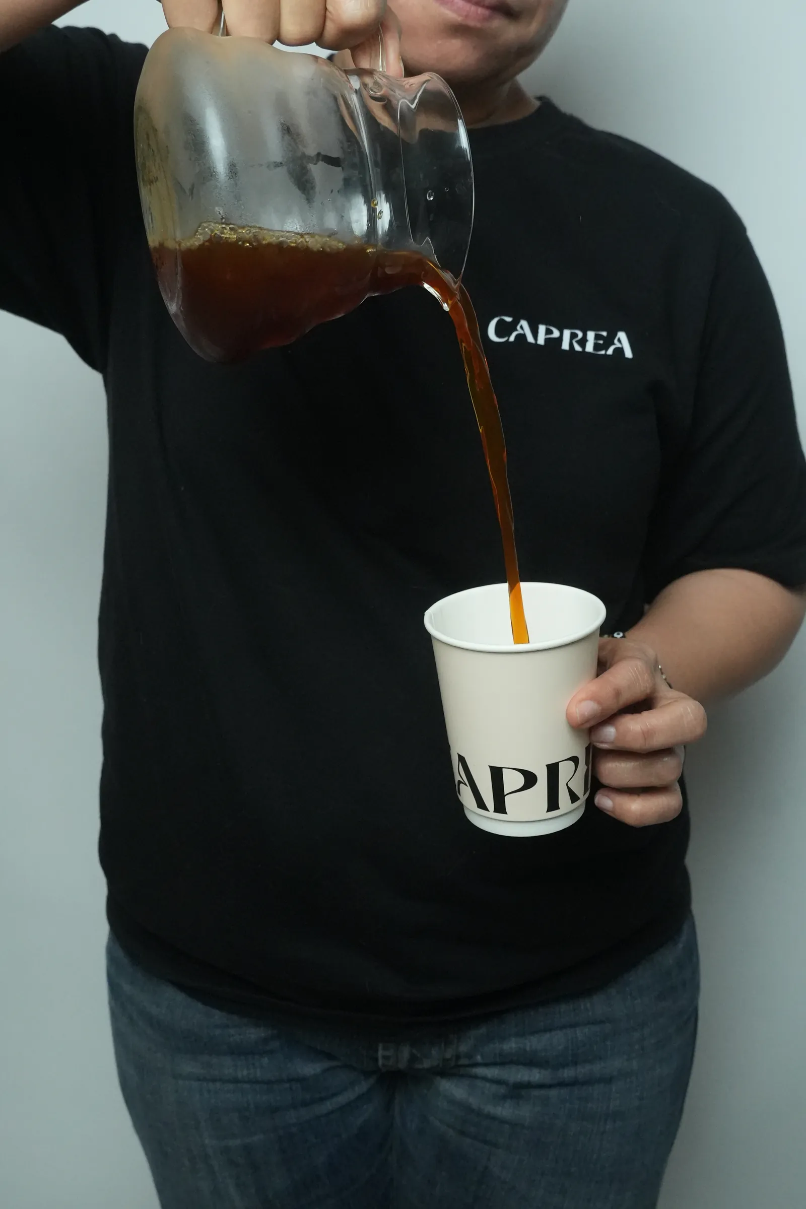 V60 coffee poured into a cup